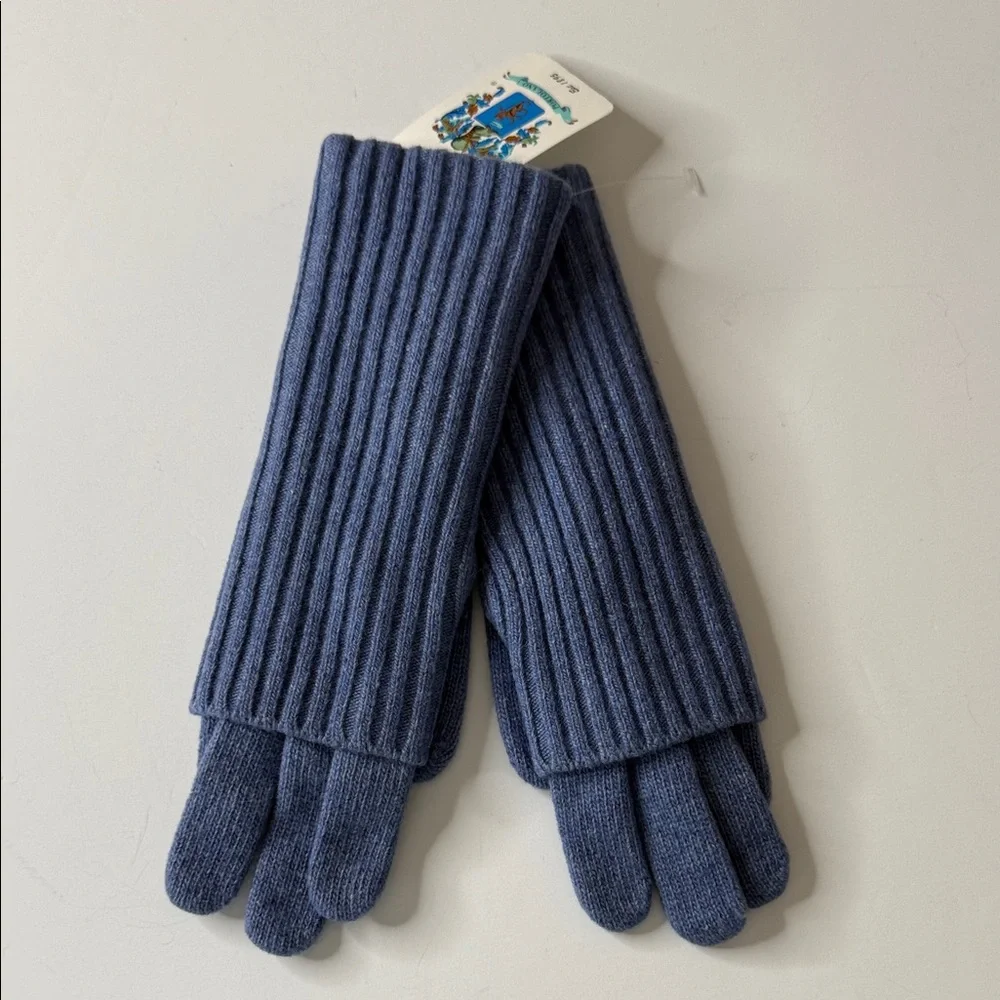 Portolano Italian Wool Blend Gloves Blue
